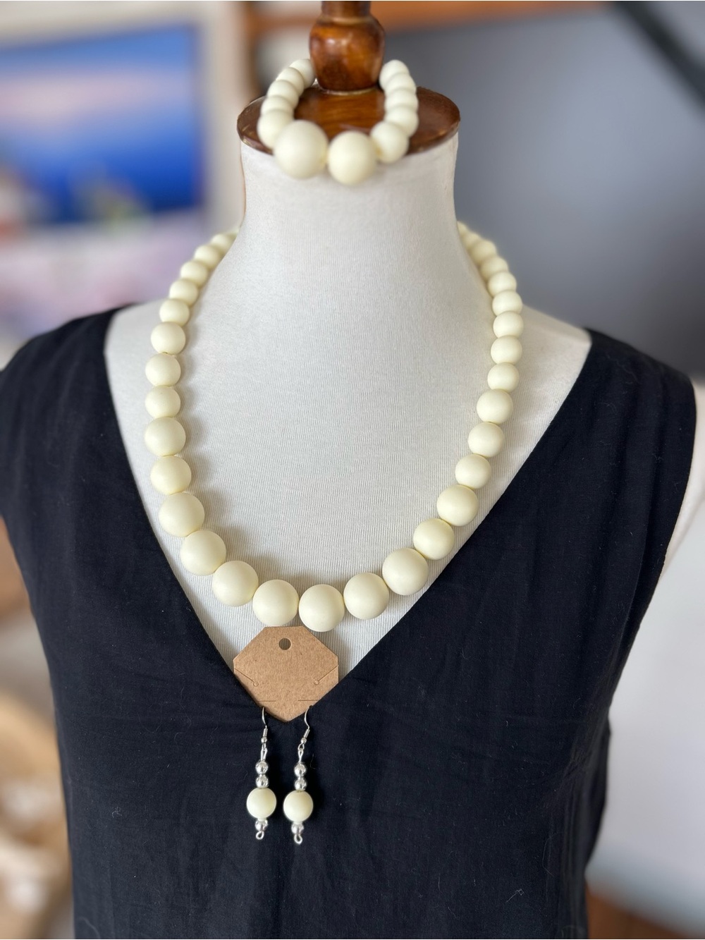 NEW MAREA by Máxima Designs Ivory Coastal 3-Piece Handmade Jewelry Set